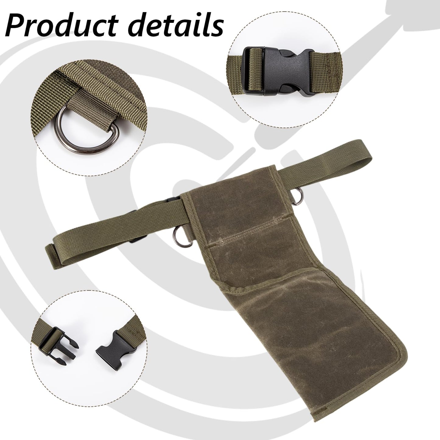 SF4 Hip Quiver for Arrows,Beginner Right Handed Quiver Arrow Holder,Canvas Quiver Arrow,Waist Archery Quiver with Adjustable Belt Strap for Target Shooting,Archer Accessories(Only Bag) (Army Green)