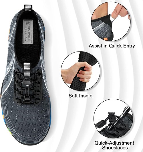 ATHMILE Water Shoes - Quick Dry Aqua Socks for Men & Women | Ideal for Beach, Lake & River Activities