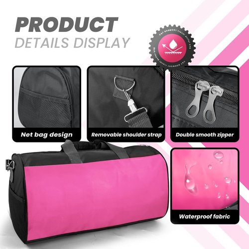 C&F BOGMOST Travel Duffel Bag - Large Waterproof Gym Bag for Men & Women | Lightweight Pink Design