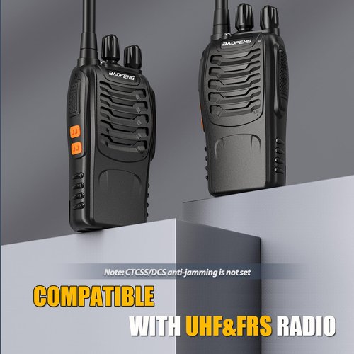 Baofeng BF-888S Walkie Talkies 6 Pack Long Range Two-Way Radios for Adults VOX 16 Channel UHF with Earpieces Li-ion Battery Flashlight FCC Certified for Camping Hiking Construction Kids Walkie-Talkie