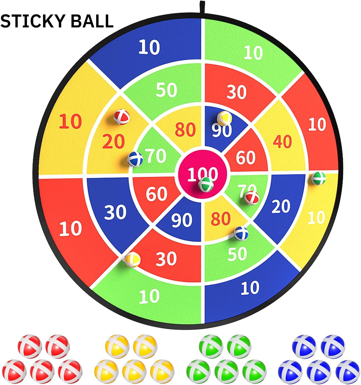TEMI 29" Large Dart Board - Fun Indoor & Outdoor Game for Kids | Includes 20 Balls, Perfect Birthday Gift for Ages 3-12