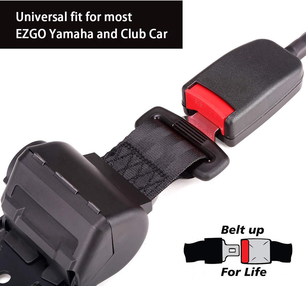 10L0L Golf Cart Seat Belts Kit, 42" Retractable Belts with Bracket for 4 Passengers (2+2) Fits EZGO TXT RXV, Yamaha, Club Car DS - Street Legal Upgrade