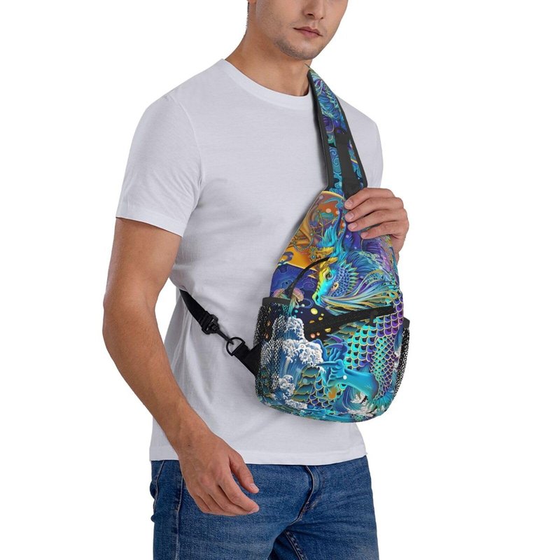 ZFPKWJY Cool Dragon Sling Bag Crossbody Travel Hiking Chest Backpack Shoulder Daypack for Men Women