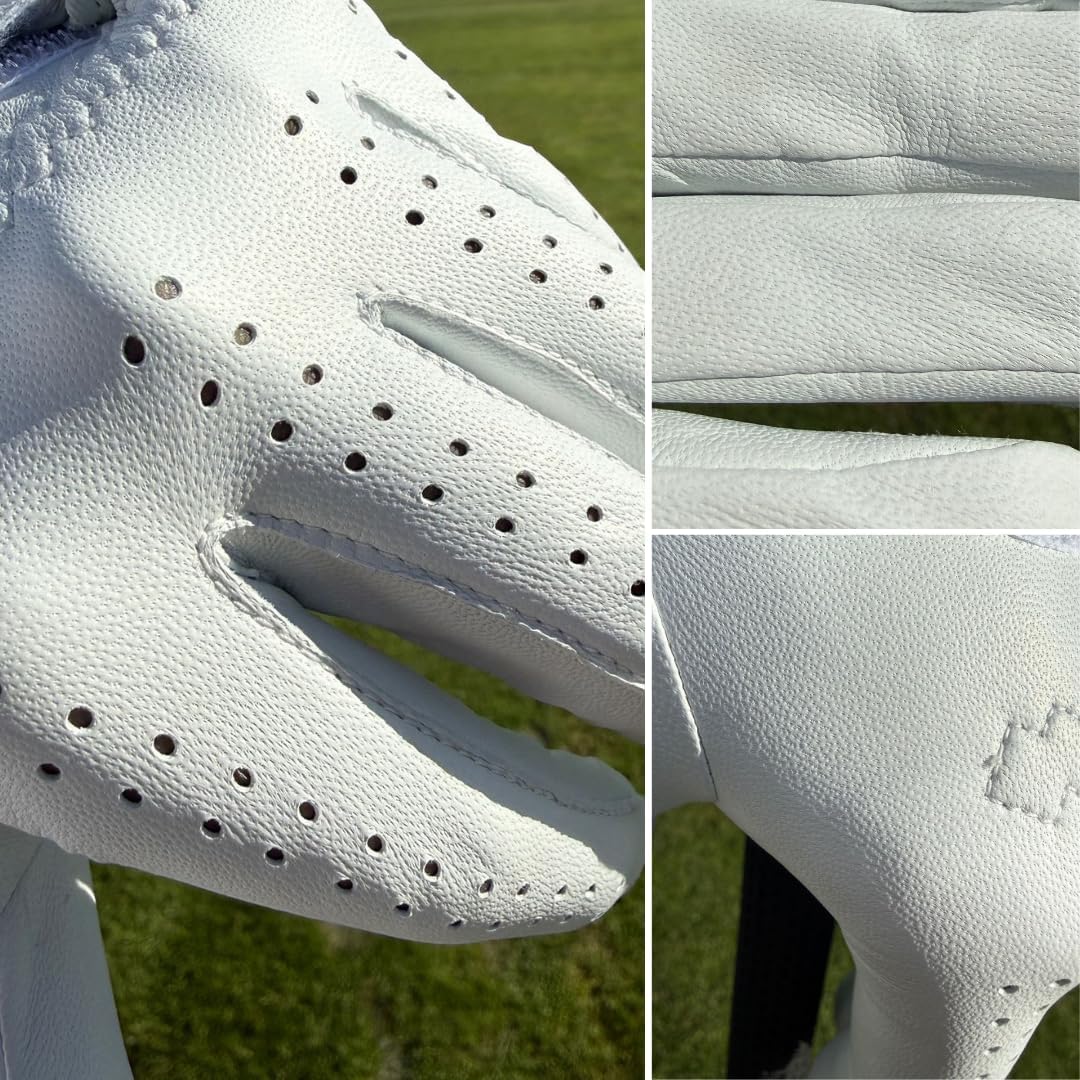 PUR3 Cabretta Leather Golf Gloves for Men - Ultra Soft Genuine Leather | Left & Right Hand | Multi-Pack