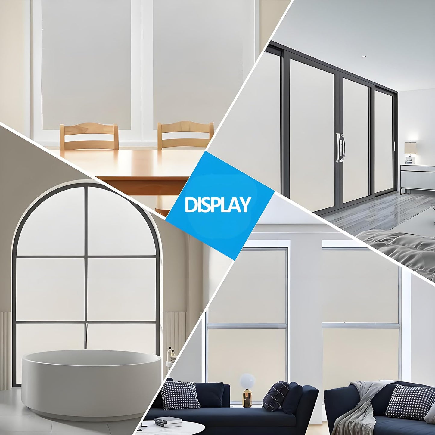 ZHMRROAD Frosted Glass Window Privacy Film Removable Heat Blocking UV Protection Static Cling Window Film for Bathroom Home Door Office Pure 17.5 x 78.7 Inches