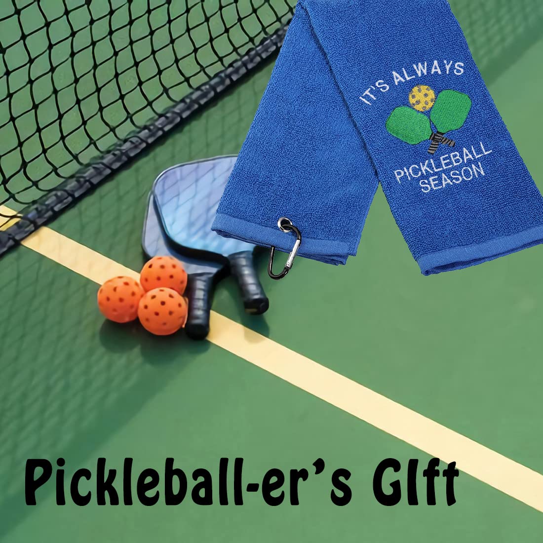 Pickleball Gift Towel It's Always Pickleball Season Embroidered Towel Gift for Pickleball Lover (Pickleball Season)