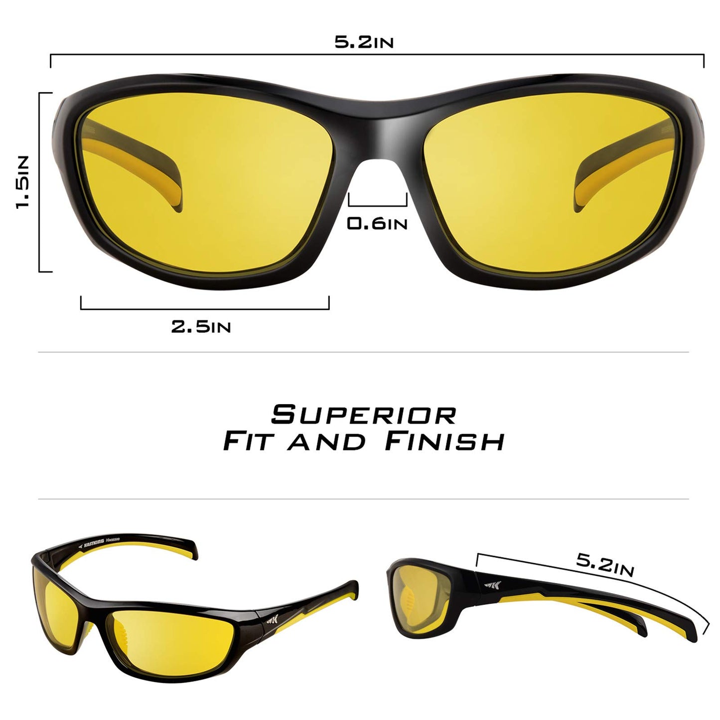 KastKing IllumiLens Night Vision Glasses, Night Driving Glasses for Men Women, Reduce Glare and Enhance Vision
