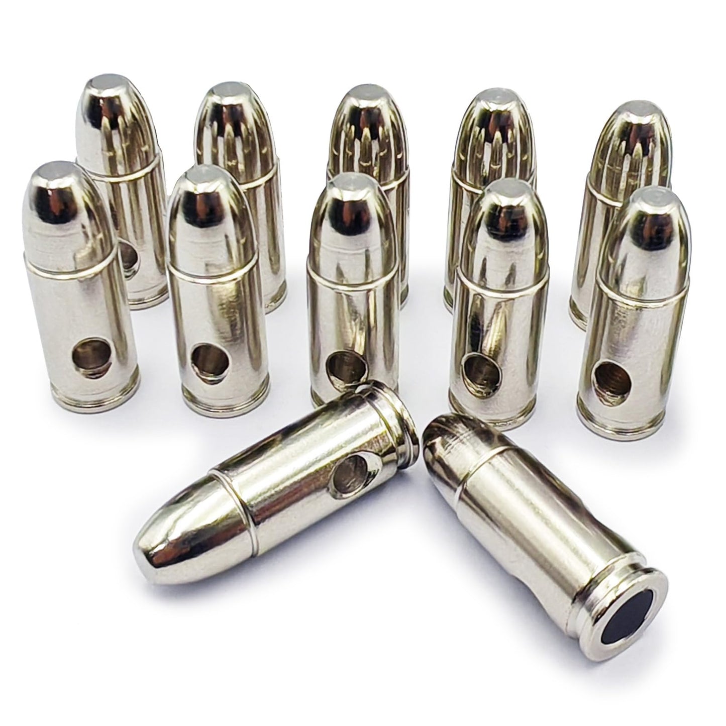 Bayattoo 9mm Steel Safety Practice Rounds Action Trainer Dummy Round Dry Fire Training Snap Cap (12pk)