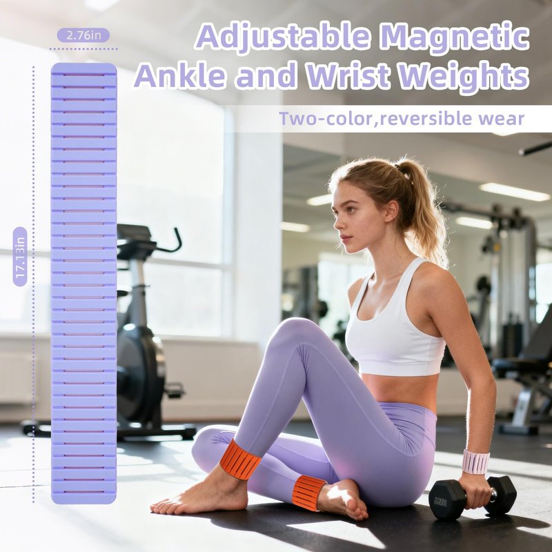 Mirastitch Wrist Weights, Ankle Weights for Women & Men – 2 Packs(1.1 lbs Each), Adjustable Ultra-Thin Magnetic Design, Silicone (Waterproof), Easy Wear, Adjustable, Ideal for Gym, Pilates, Walking, Yoga, Workout & Home Fitness