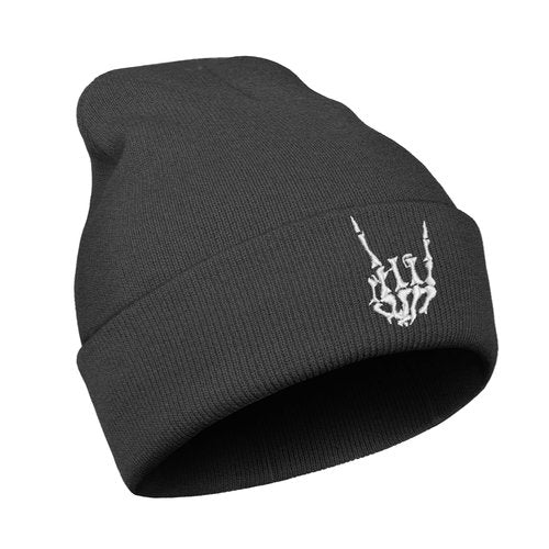 Halloween Skull Goth Knit Beanie Hats for Men Women Cool Emo Gothic Birthday Christmas Skeleton Gifts Presents Winter Cap