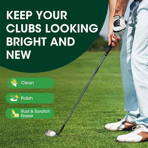 YIJINKING Golf Club Polish & Golf Club Cleaner - Rust and Scratch Remover Golf Club Polishing Kit/Golf Club Cleaning Kit - 9 oz Metal Polish Compound - Golf Accessories