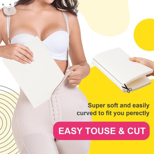 Ecmln 5 Pack Lipo Foam Pads - 8'' x 11'' Lipo Foam Board Lipo Foams Post Surgery for Liposuction Surgery Recovery, Using with Flattening Abdominal Compression Garments(0.5 Inch Thickness)