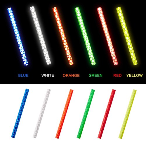 Enmoo Bike Spoke Reflector 6 Sets/72Pcs Bicycle Wheel Spoke Reflector Reflective Mount Clip Tube Warning Strip Waterproof Bicycle Spoke Reflectors
