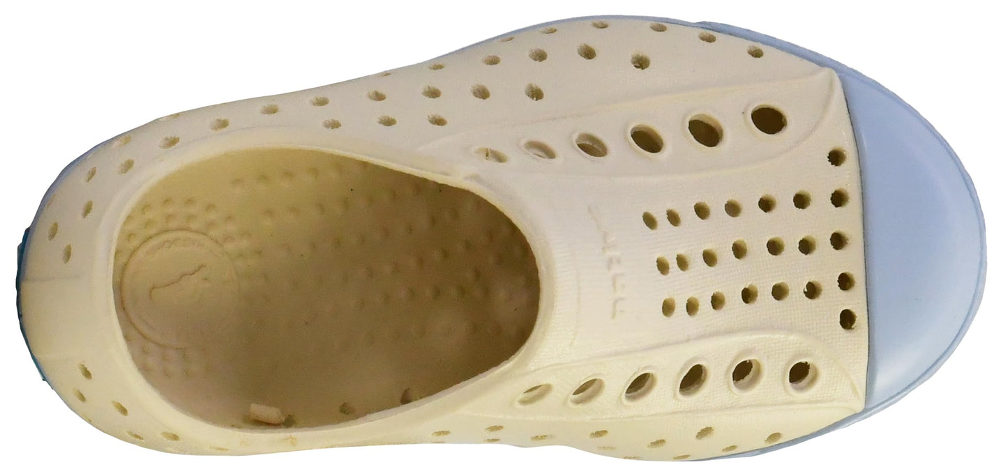 Native Shoes Unisex-Kids Jefferson Sneakers, Bone White/Skyway Blue, 6 Toddler