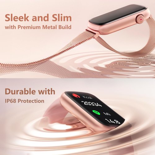 FITVII Slim Fitness Tracker with Blood Oxygen, Blood Pressure, 24/7 Heart Rate and Sleep Tracking, IP68 Waterproof Activity Trackers and Smart Watches with Step Tracker, Pedometer for Women Men