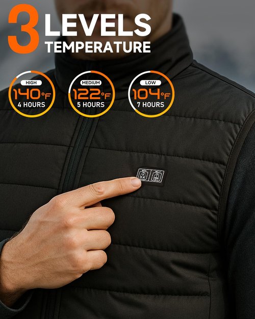LABCOOL Heated Vest for Men Women with 10000mAh Battery Pack Included, Electric Body Warmer, Rechargeable Warm Vest
