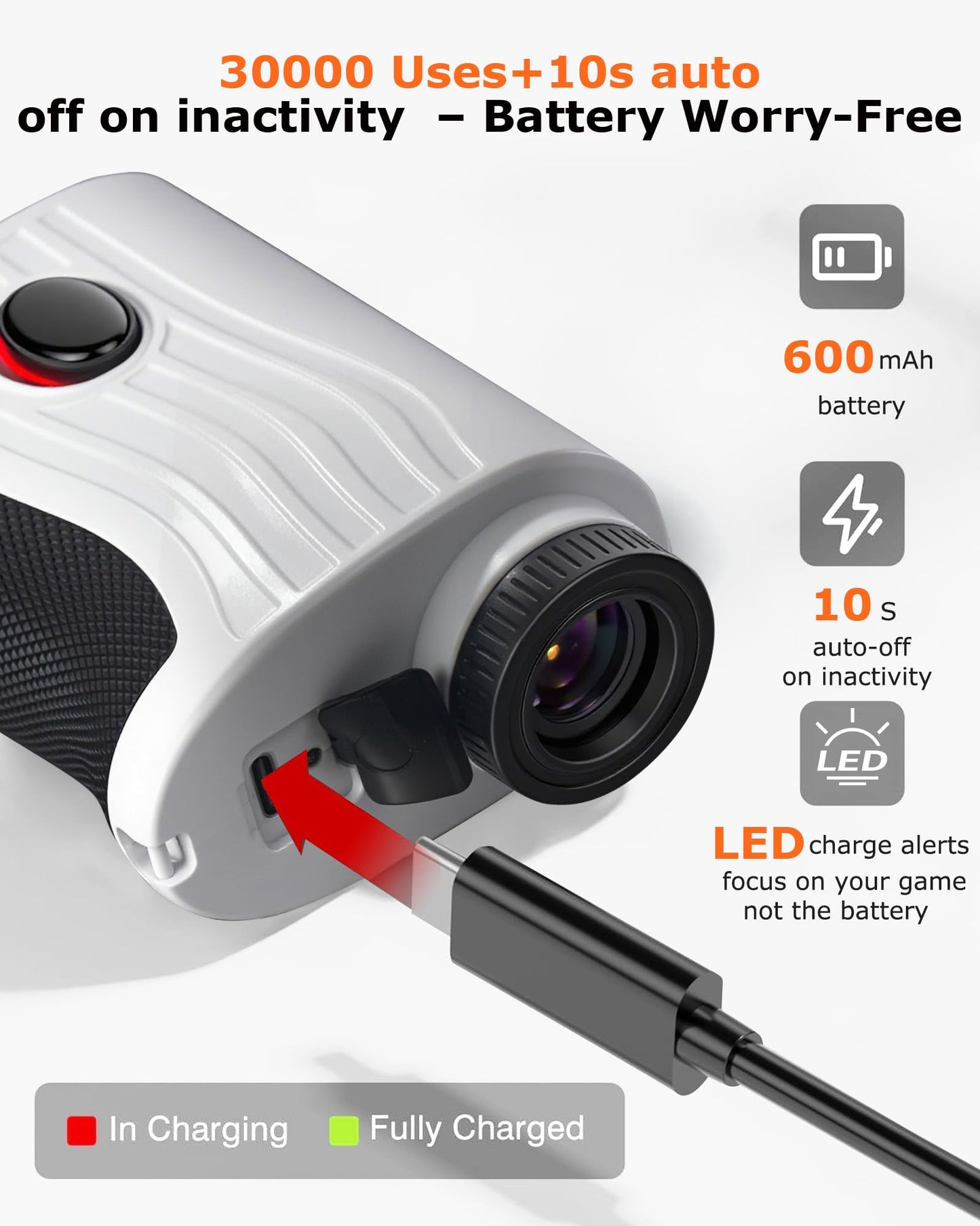 Golf Rangefinder with Slope - 1200 Yards Laser Range Finder Golf & Hunting with Magnetic Strap, Flag Pole Locking Vibration, 7X Magnification, IPX4 Waterproof Rechargeable, Golf Accessories