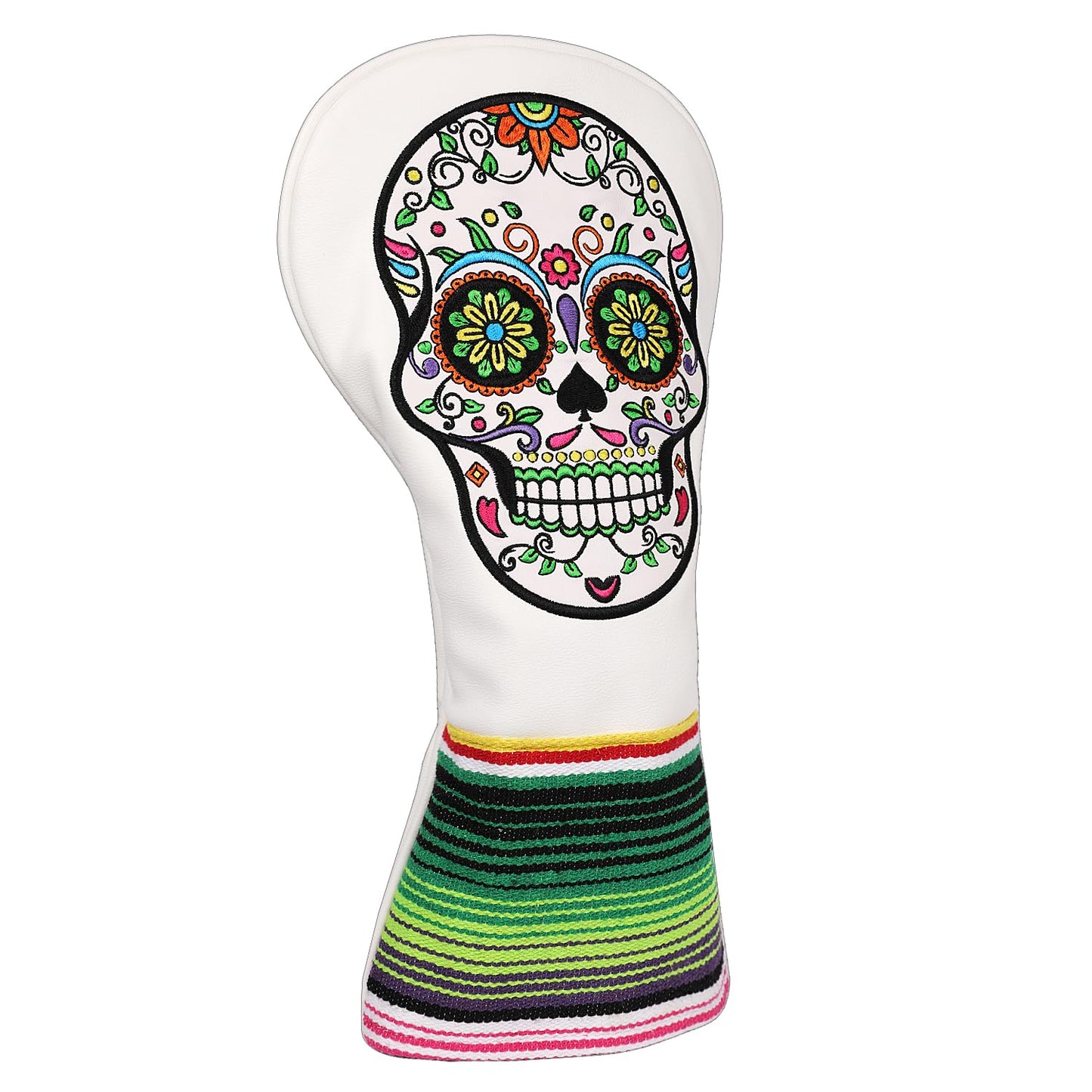 SHABIER White Golf Driver Headcover with Skull Design for Golf Driver Club