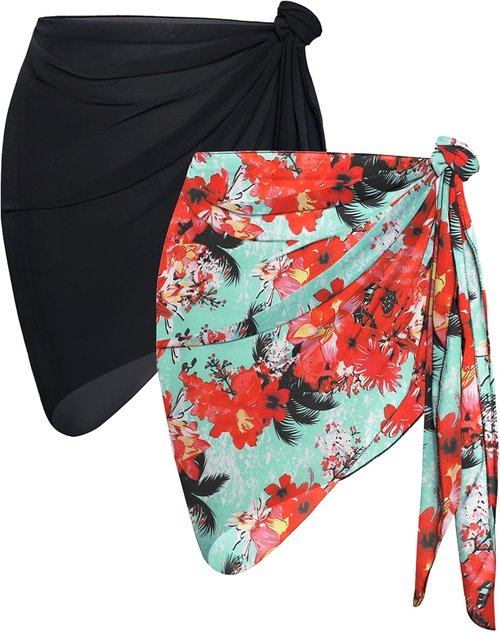 CHICGAL Beach Sarong Wrap Skirt - Sheer Bikini Cover-Up for Women | 2-Piece Swimwear Set