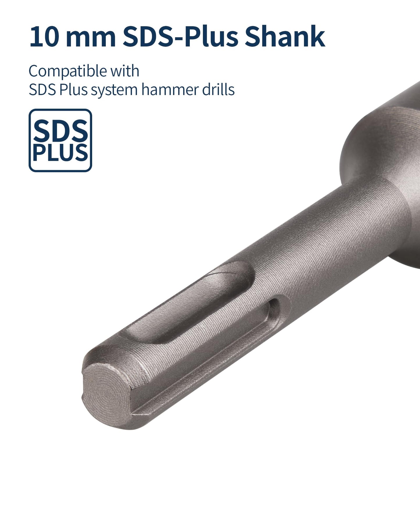 1/4 Inch x 12 Inch SDS Plus Rotary Hammer Drill Bit, Firecore Tungsten Carbide Long Drill Bits for Concrete Masonry Ceramic Tile Cement Walls Brick Rocks Stone, Brocas para Concreto