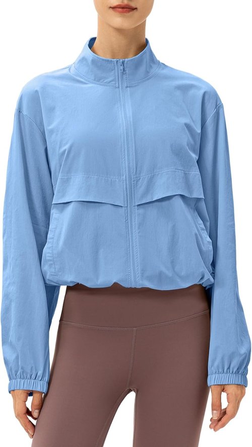 Locachy Women's Athletic Jacket - Lightweight Zip Up Design for Windproof Sun Protection | Ideal for Outdoor Workouts