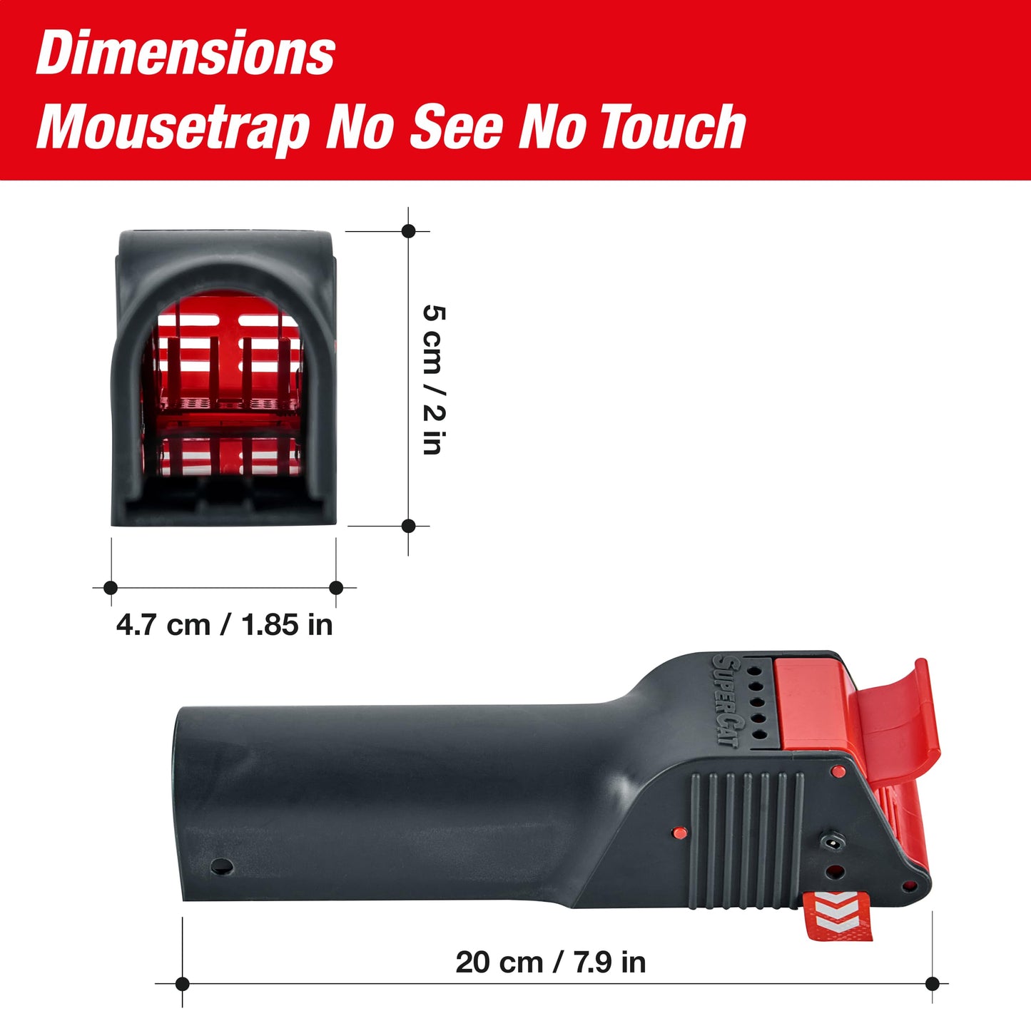 SWISSINNO Mouse Trap No See No Touch - Effective, Non-Contact + Non-Visible Catch + Kill with no-Fail catching - Pre-baited with Food Bait - Easy to Use - Reusable