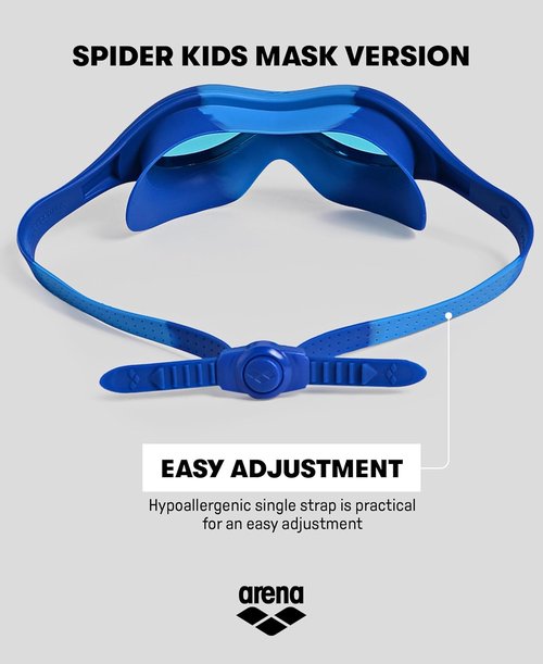 ARENA Kids Spider Swim Mask - Anti-Fog Non-Mirror Lens for Ages 2-5 | Easy-Use Strap & Wide View
