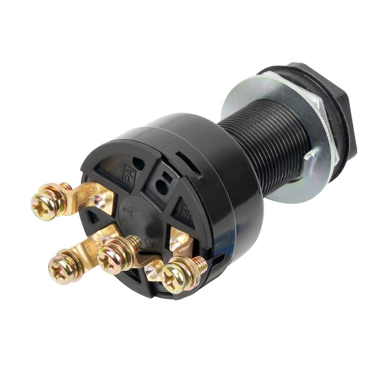 10L0L 12 Volt Ignition Key Switch for Club Car DS, Limo, Turf, Carryall 1 & 2 1996-up Gas Golf Cart, OEM 101826301, 1012505