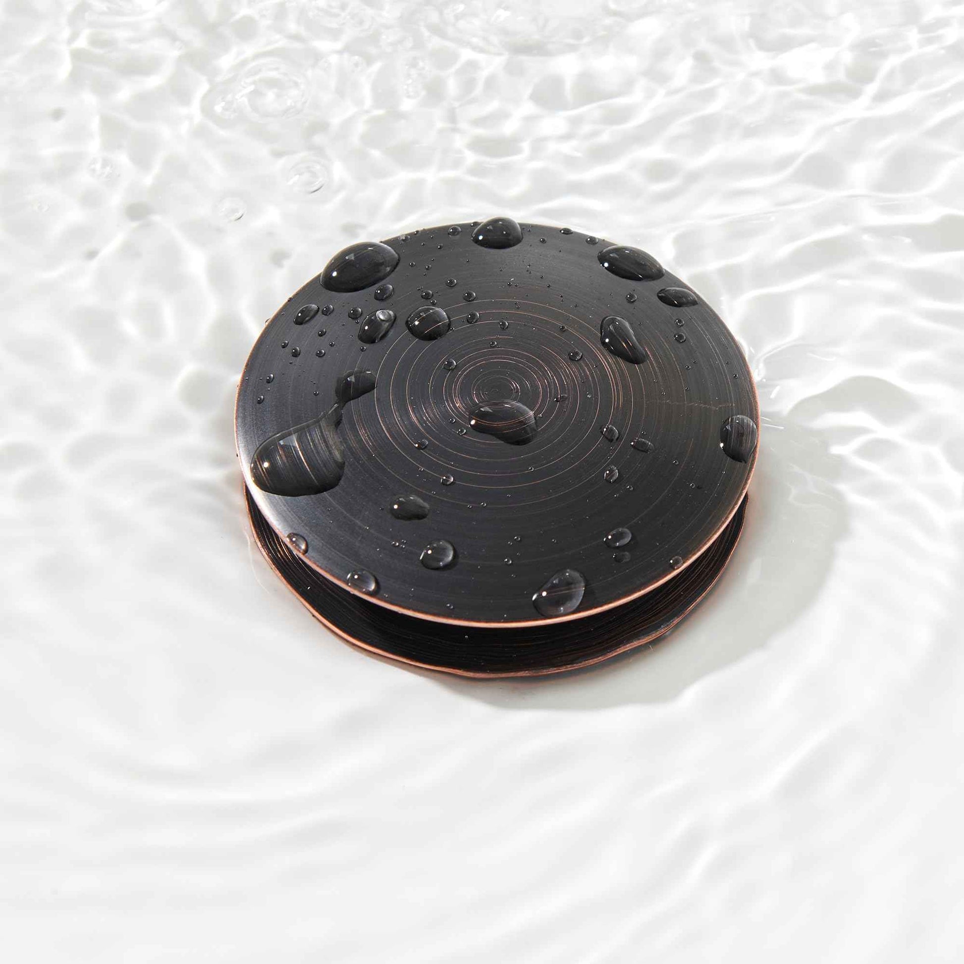 Pop up Sink Drain Stopper Without Overflow Oil Rubbed Bronze for Bathroom Vessel Vanity Sink Art Basin，Big Cap Sink Drain Without Overflow, Metal Pop-up Drain Strainer with Detachable Basket Stopper