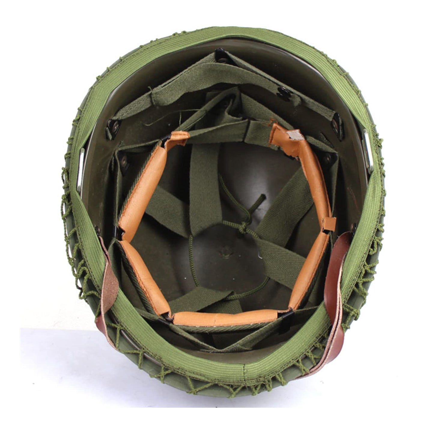 SYLPHID Outdoor Green WW2 US M1 Helmet Steel Field with Net Cover cat Eye Belt