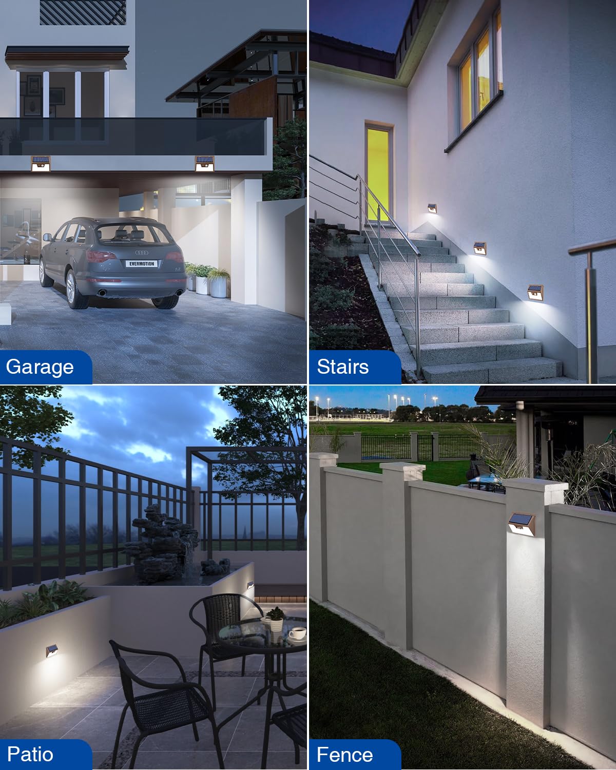 Peasur 2 Pack Solar Lights for Outside, Motion Sensor Outdoor Lights, 140LED Solar Security Lights 3 Working Modes, Solar Lights Outdoor Waterproof for Outside Garden Yard Fence (Brown Frame)