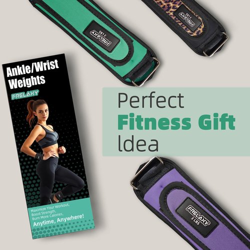 Frelaxy Ankle Weights Sets for Women Men Kids 1lb 2lb 3lb Pairs with Adjustable Straps, Strength weighted for Physical Therapy Running Walking Fitness Gym Workout (Black/White, 3 lbs x 2)