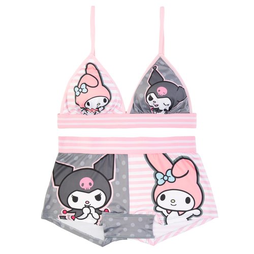 Sports Bra & Boy Short Underwear Sets with Kuromi, Melodi, Keroppi & more in XXXS-XL