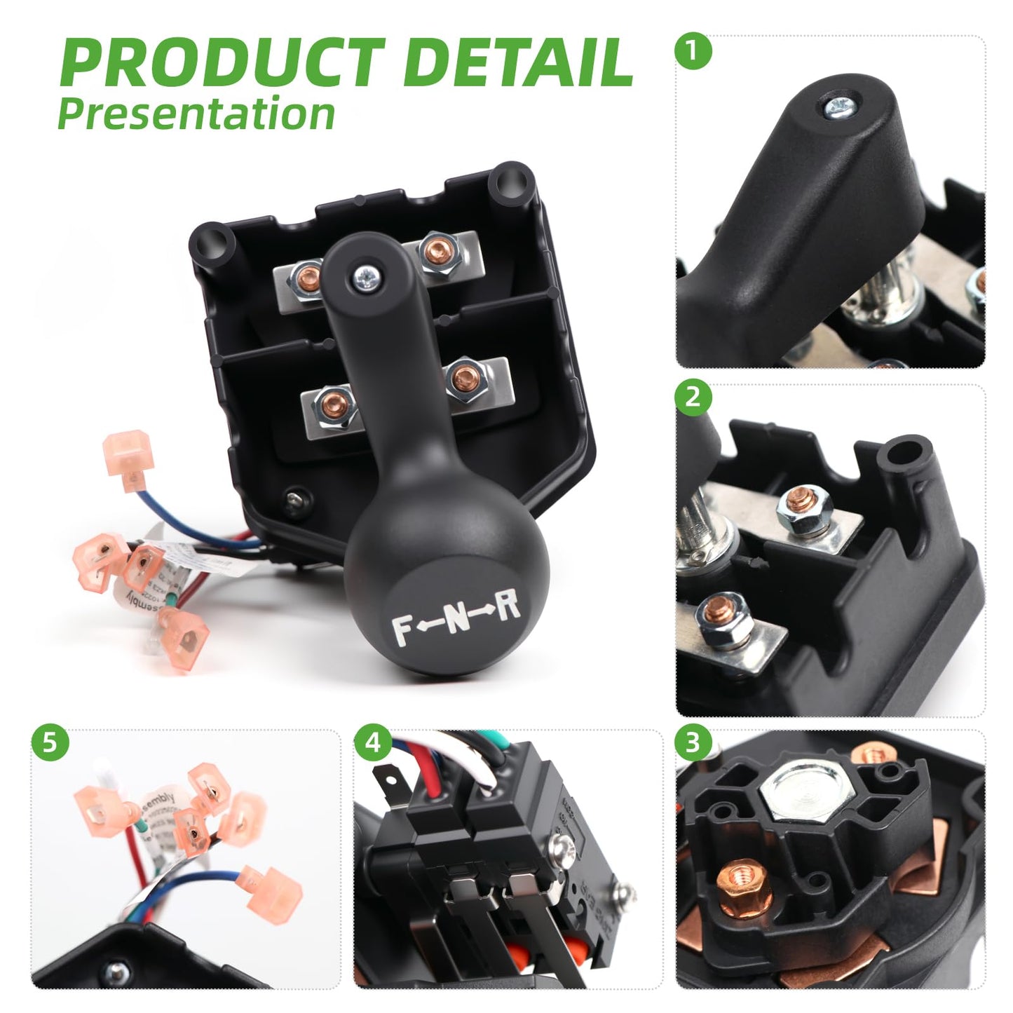 OXTOUF Golf Cart 48V Forward Reverse Switch Assembly with Handle Fits Club Car DS 1996-UP and 2018-UP Tempo OEM# 101753005 1012987 1013198