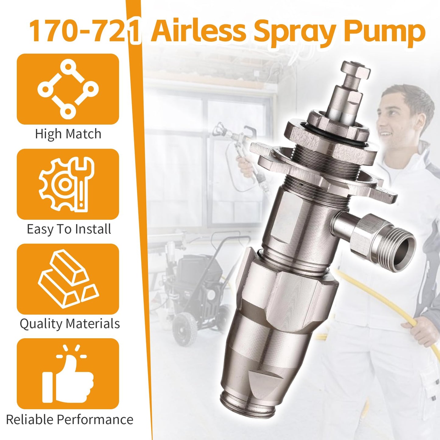 PakaLife 17C487/17C721 Airless Spray Sprayer Pc Pump Parts Compatible with Graco 210ES/210PC/230PC/390PC/395PC/490PC/495PC/595PC,Pro Sprayer Replace