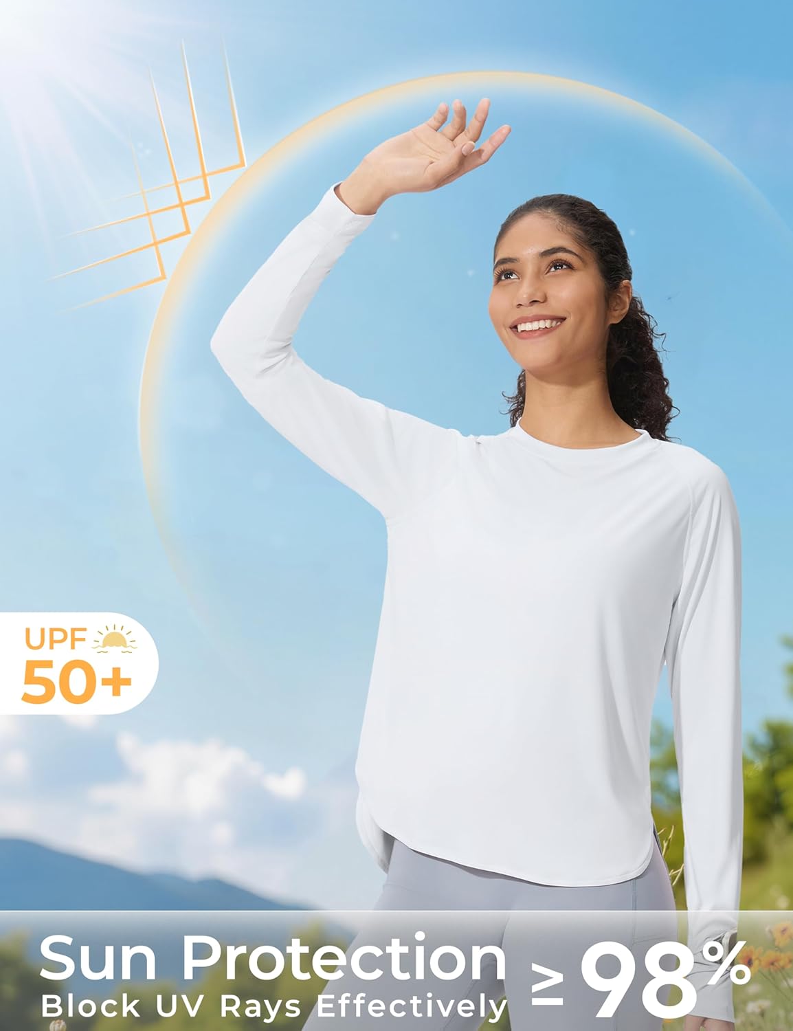 Skiennix Women's Sun Shirts - UPF 50+ Long Sleeve UV Protection for Outdoor Hiking - Lightweight Quick Dry