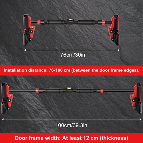 POSKOU Door Pull Up Bar Doorway Chin Up Bar for Home 76-100 cm (29.92in-39.37in) No Screws Home Workout Equipment