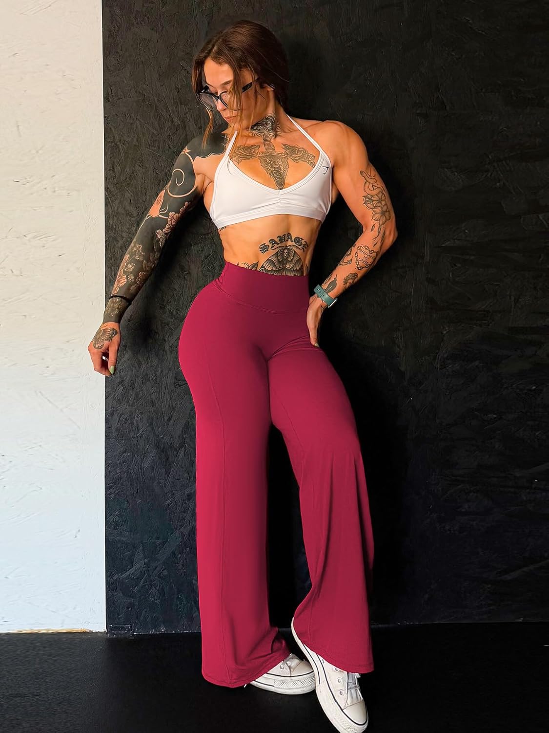 YEOREO High Waist Workout Leggings - No Front Seam, Buttery Soft, Available in 29"/31.5"/33"/35" Sizes