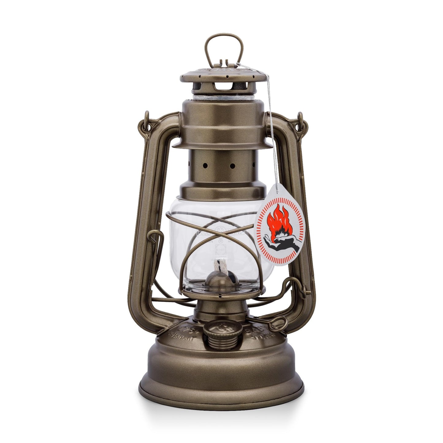 Feuerhand Outdoor Kerosene Fuel Lantern, German Made Weather Resistant Baby Special 276 Galvanized Hurricane Lamp for Camping or Patio, 10 Inches, Bronze