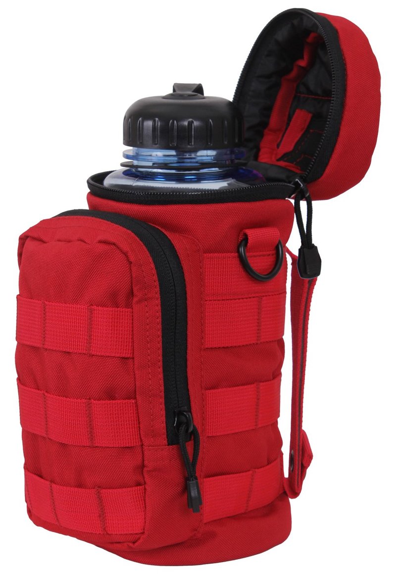Rothco Tactical Water Bottle Pouch - MOLLE Compatible Hydration Accessory 32 Ounces (Red)