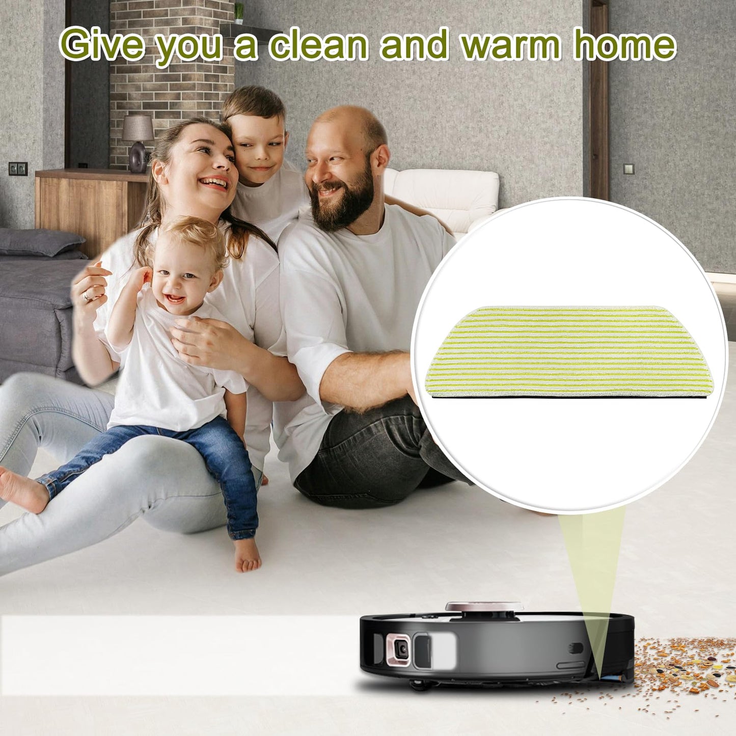 6 Pack Microfiber Vacmop Replacement Pads Compatible with Shark AV2800ZE RV2820YE AV2810YS RV2820ZE AV2820S PowerDetect NeverTouch Robot Vacuum Cleaner,Reusable Mop Vac Pads Vac Mop Pads Refills