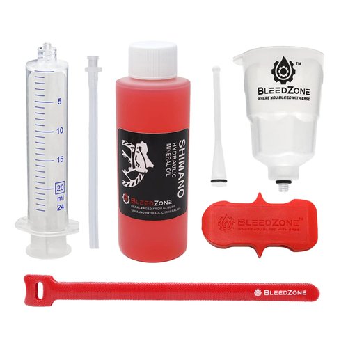 BleedZone Shimano Brake Bleed Kit with 120ml Mineral Oil - Hydraulic Brake Bleed Kit for Shimano Disc Brakes, Bike Brake, MTB Brake, and Mineral Oil Brake Maintenance