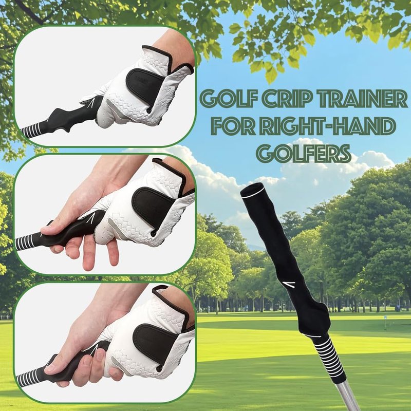 Onimento Retractable Golf Swing Trainer Right-Handed Click Stick Golf Grip Portable Grip Trainer with Click Feedback for Right Trainer Ideal for Beginners, Indoor & Outdoor Practice