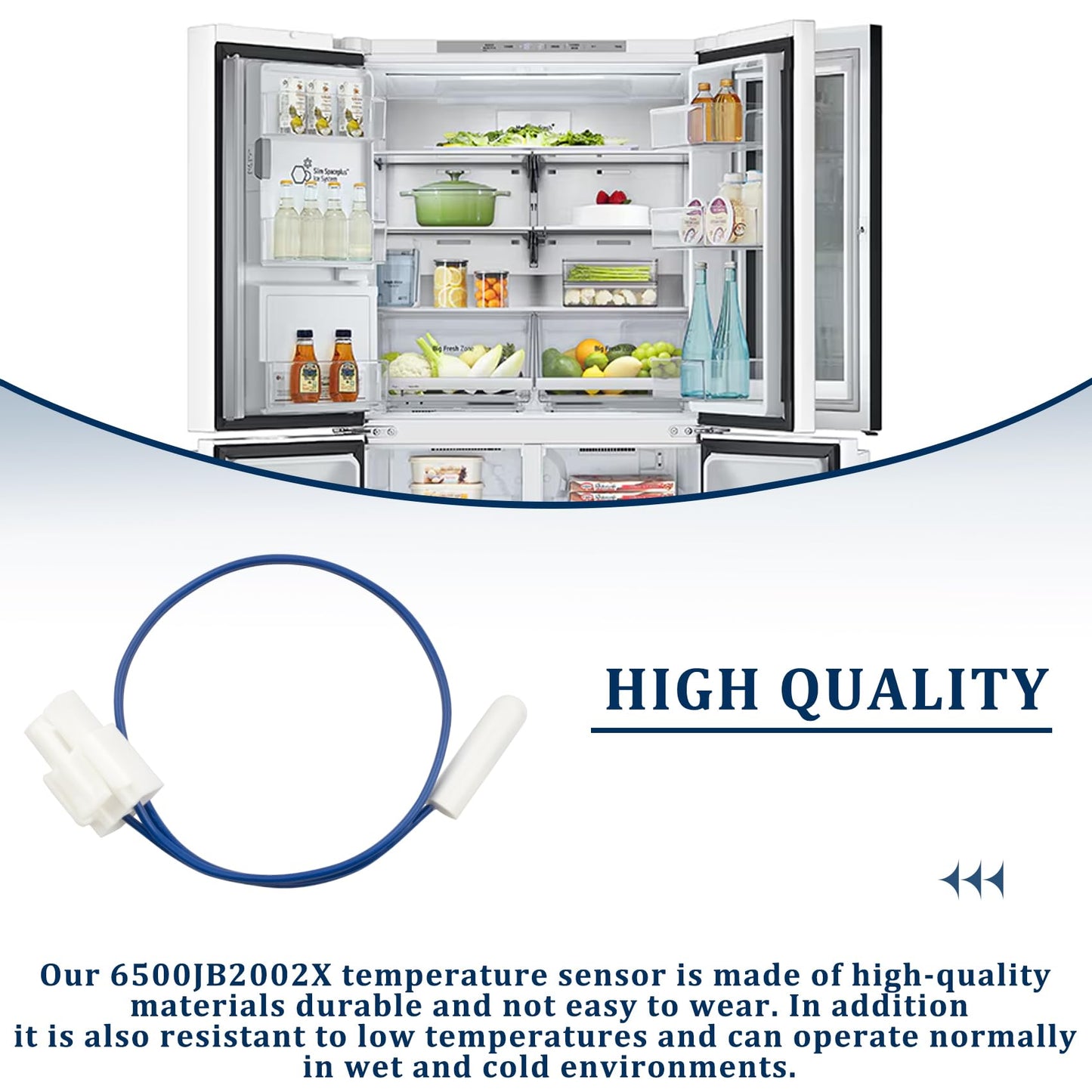 6500JB2002X Refrigerator Temperature Sensor Fits for LG Refrigerator, LG Temperature Sensor Bundle for LG Refrigerators, Replace Part Number AP5594347 PS3636270 6500JB2002P 2651043 AH3636270 EA3636270