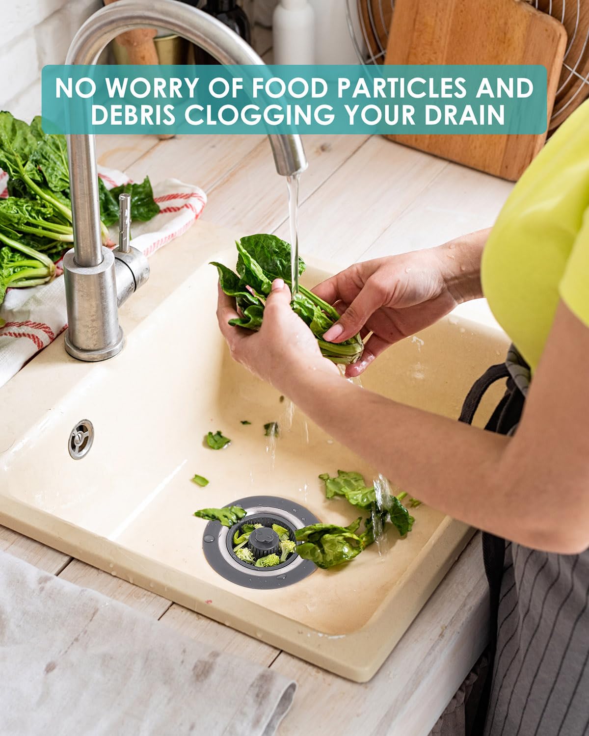 Drifop 3 in 1 Kitchen Sink Stopper and Strainer Combo, Pop Up Stainless Steel Kitchen Drain Strainer, Anti-Clogging Sink Strainer Basket with Handle for Standard 3-1/2 inch Drain, 1Pack