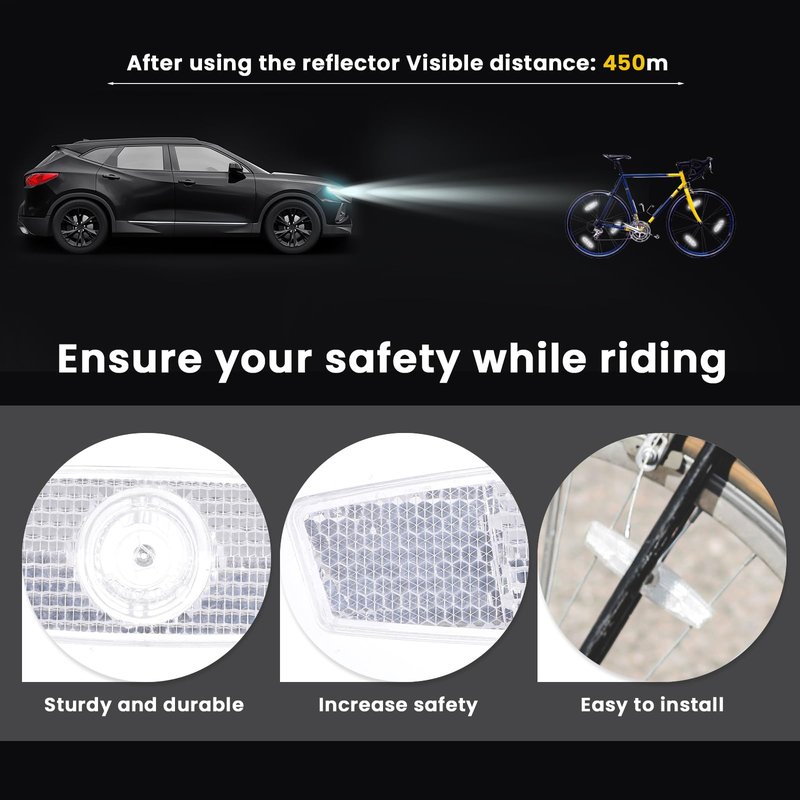 simarro 4PCS Bike Wheel Spoke Reflectors, Bicycle Reflectors for Night Riding Safety Warning Spoke Reflector for Mountain Bikes and Road Bikes