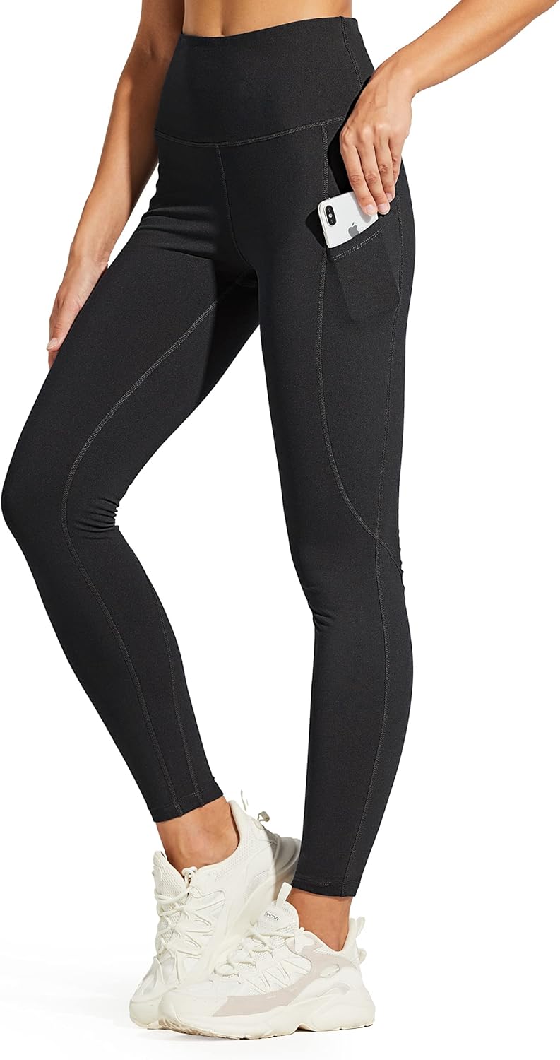 ZUTY Fleece Lined Leggings - Water Resistant Thermal Insulated High Waisted | Plus Size Hiking Pants