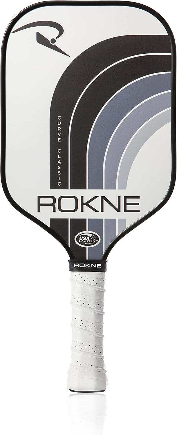ROKNE Curve Classic Pickleball Paddle - USAPA Approved Fiberglass Design | Precision Engineering for Maximum Spin & Comfort