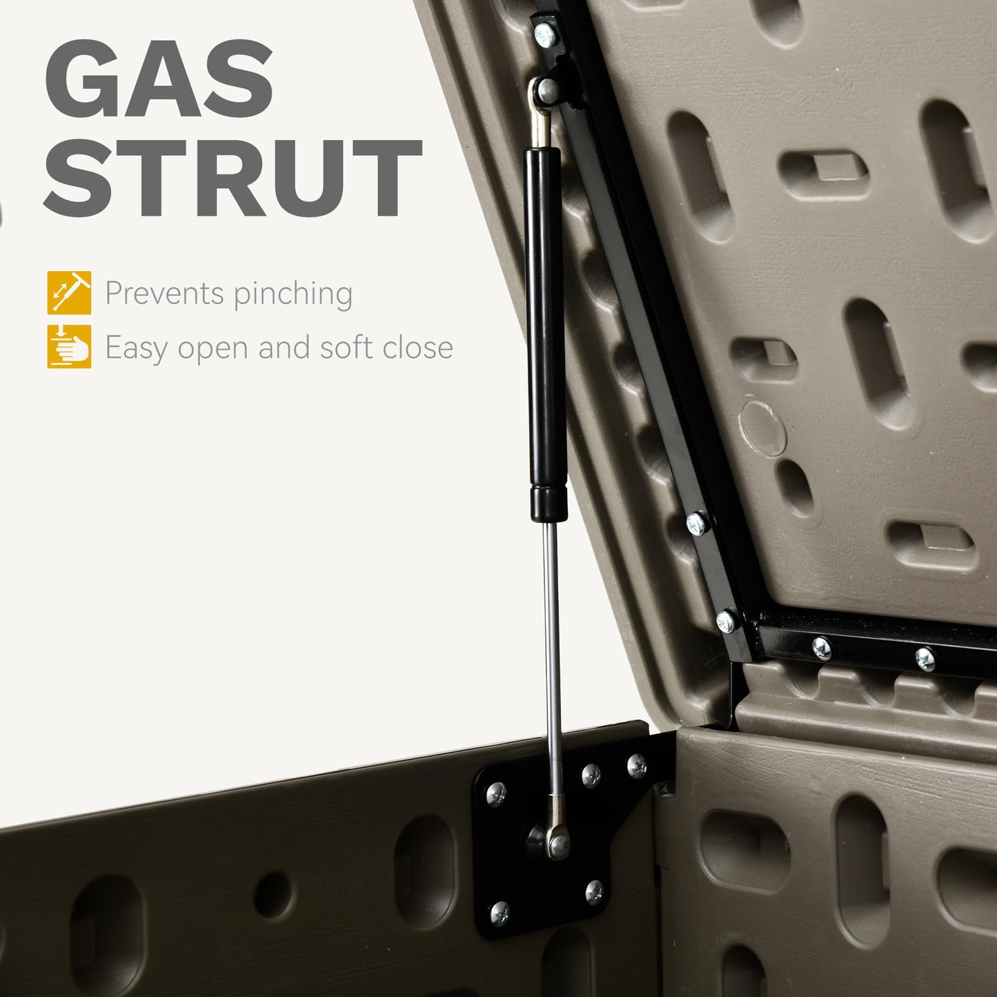 DWVO 90 Gallon Resin Outdoor Storage Box, XXL Double-Wall Waterproof Deck Box, Doubles as Table or Seating with 450 lbs Capacity, Lockable (Light Brown)