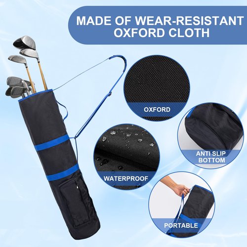 Lightweight Golf Bags for Men, Foldable Golf Club Bags Made of Oxford Cloth, Adjustable Strap, Holds Multiple Clubs, Golf Travel Bag Gifts Compact Design Easy to Store and Travel
